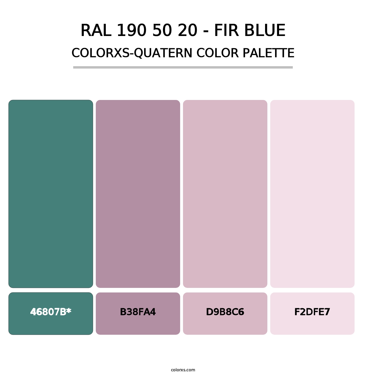 RAL 190 50 20 - Fir Blue - Colorxs Quatern Palette