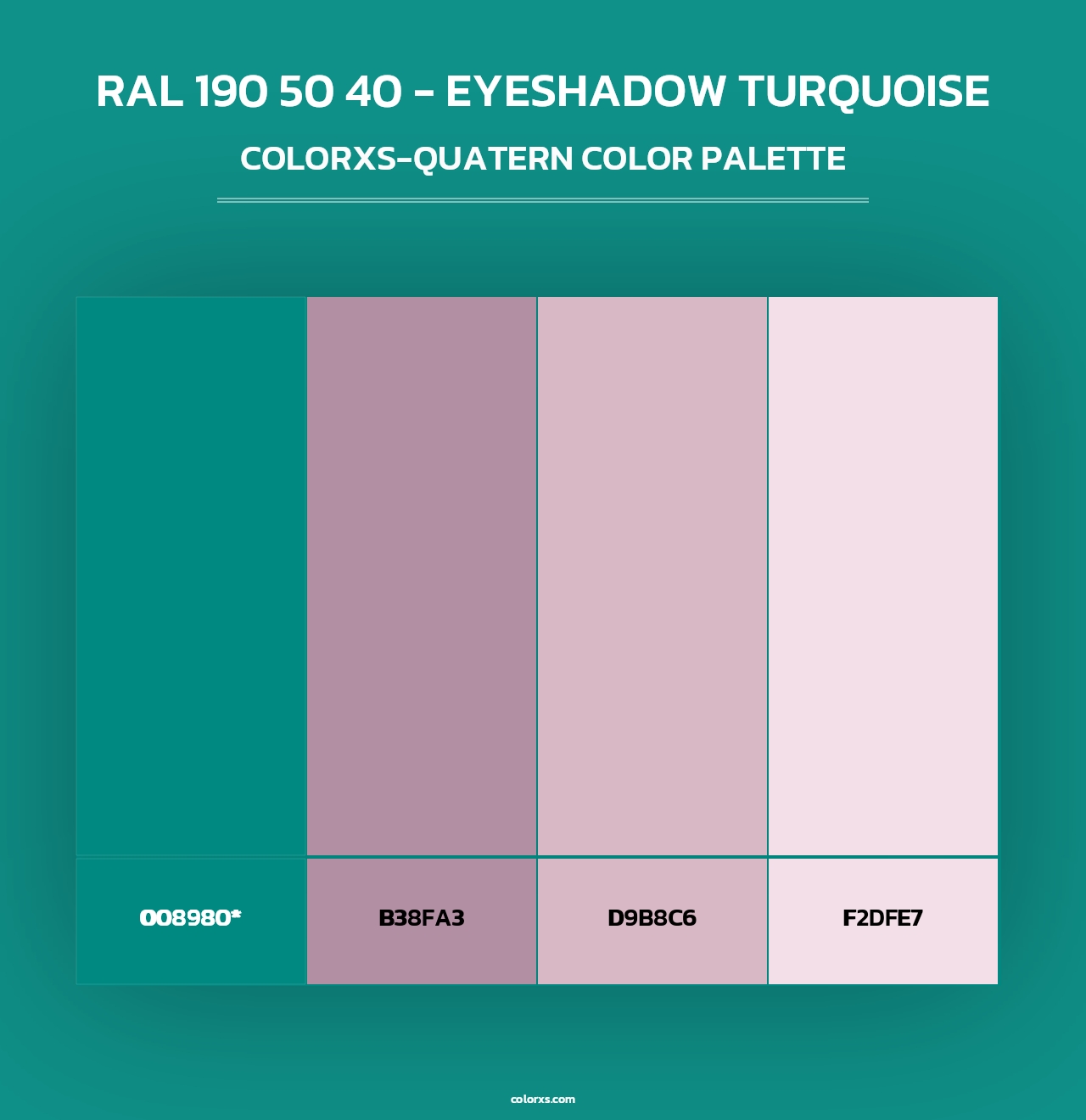 RAL 190 50 40 - Eyeshadow Turquoise - Colorxs Quad Palette