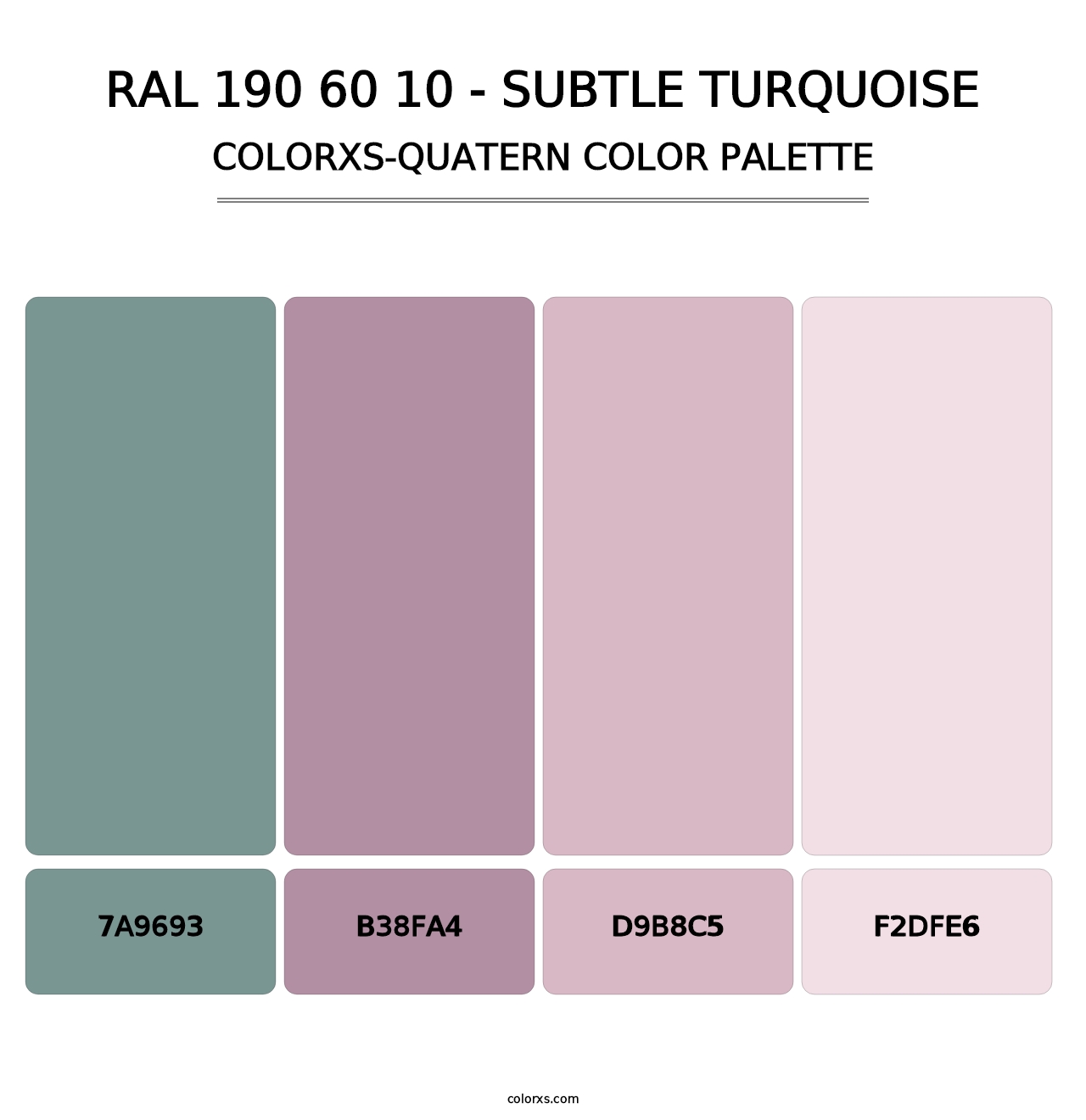 RAL 190 60 10 - Subtle Turquoise - Colorxs Quatern Palette