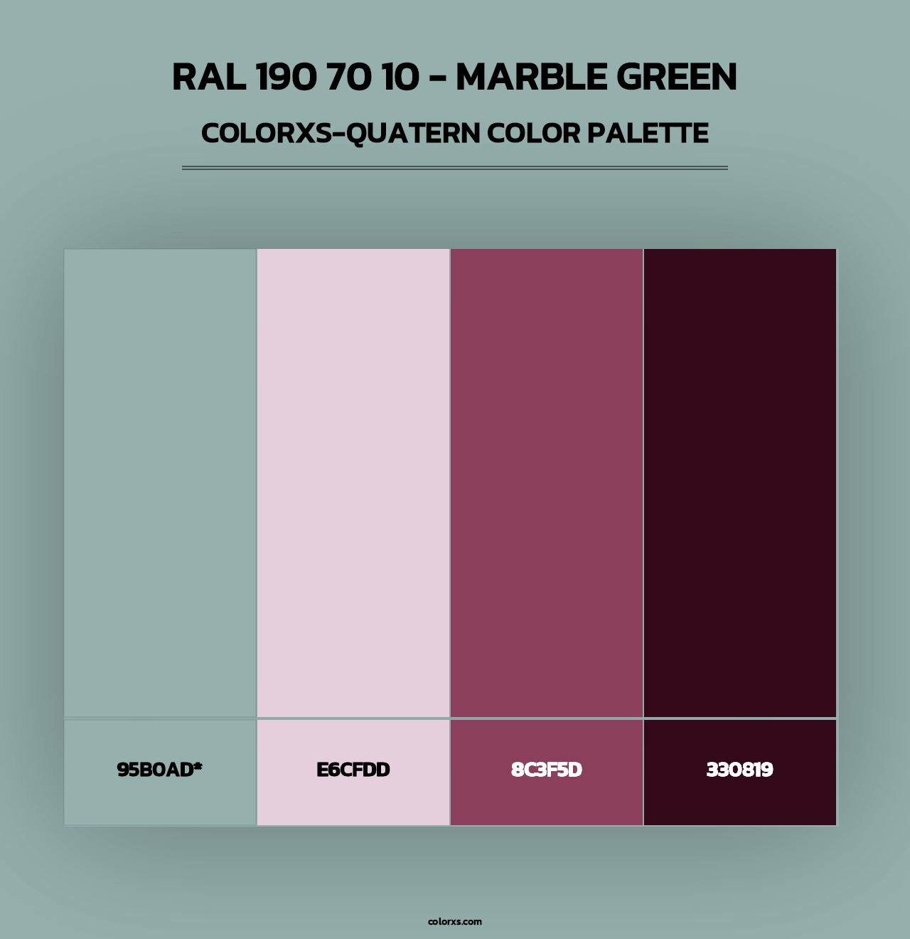RAL 190 70 10 - Marble Green - Colorxs Quad Palette