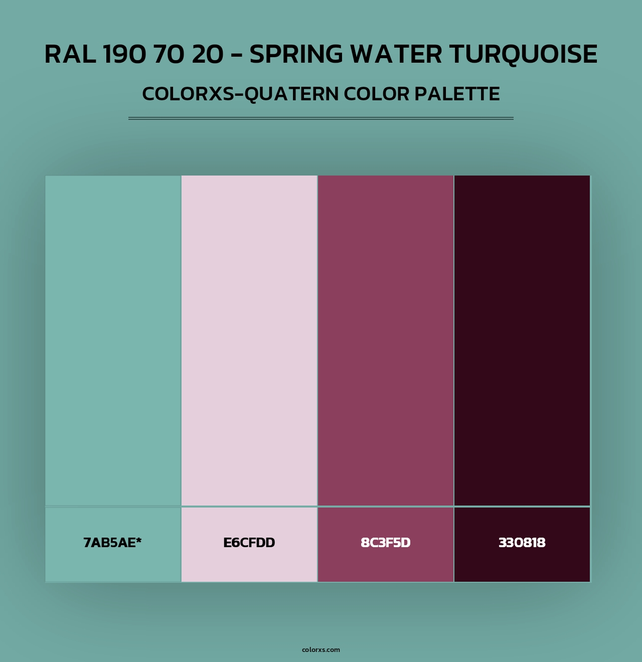 RAL 190 70 20 - Spring Water Turquoise - Colorxs Quad Palette