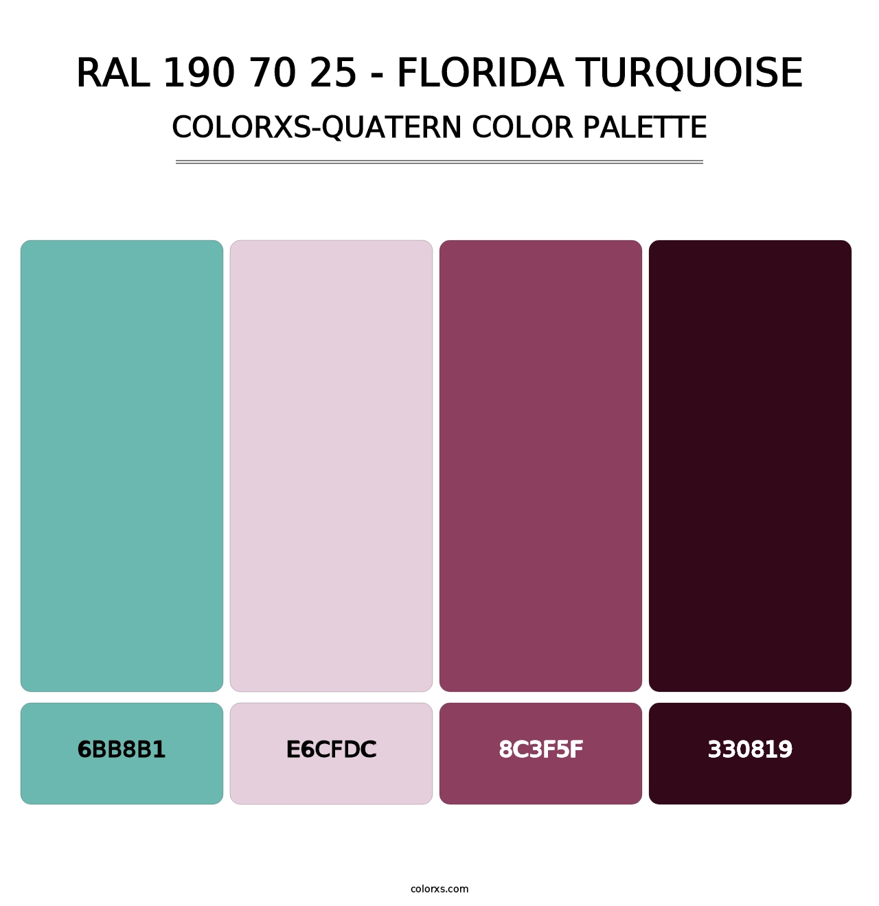 RAL 190 70 25 - Florida Turquoise - Colorxs Quatern Palette