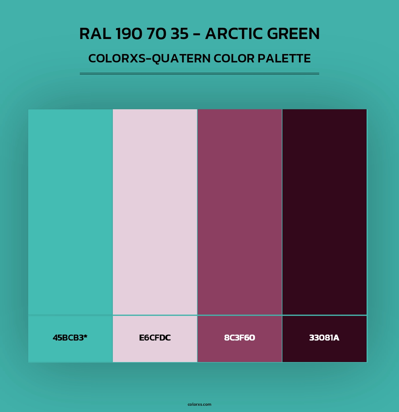 RAL 190 70 35 - Arctic Green - Colorxs Quad Palette