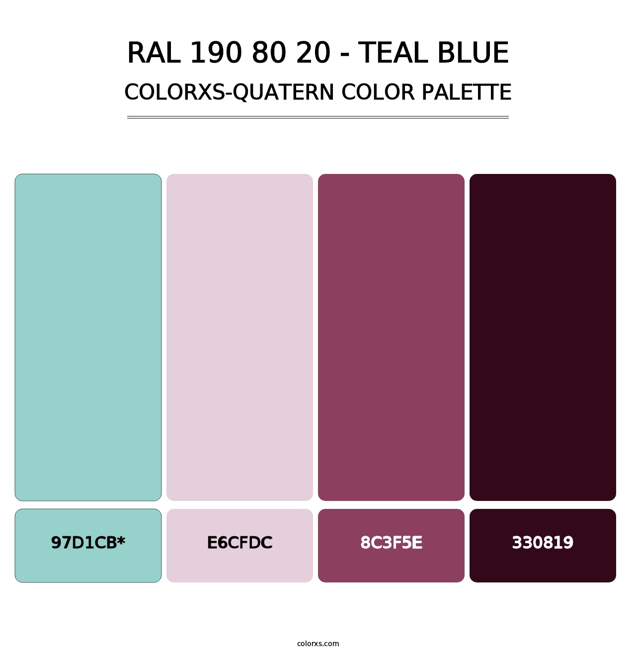 RAL 190 80 20 - Teal Blue - Colorxs Quatern Palette