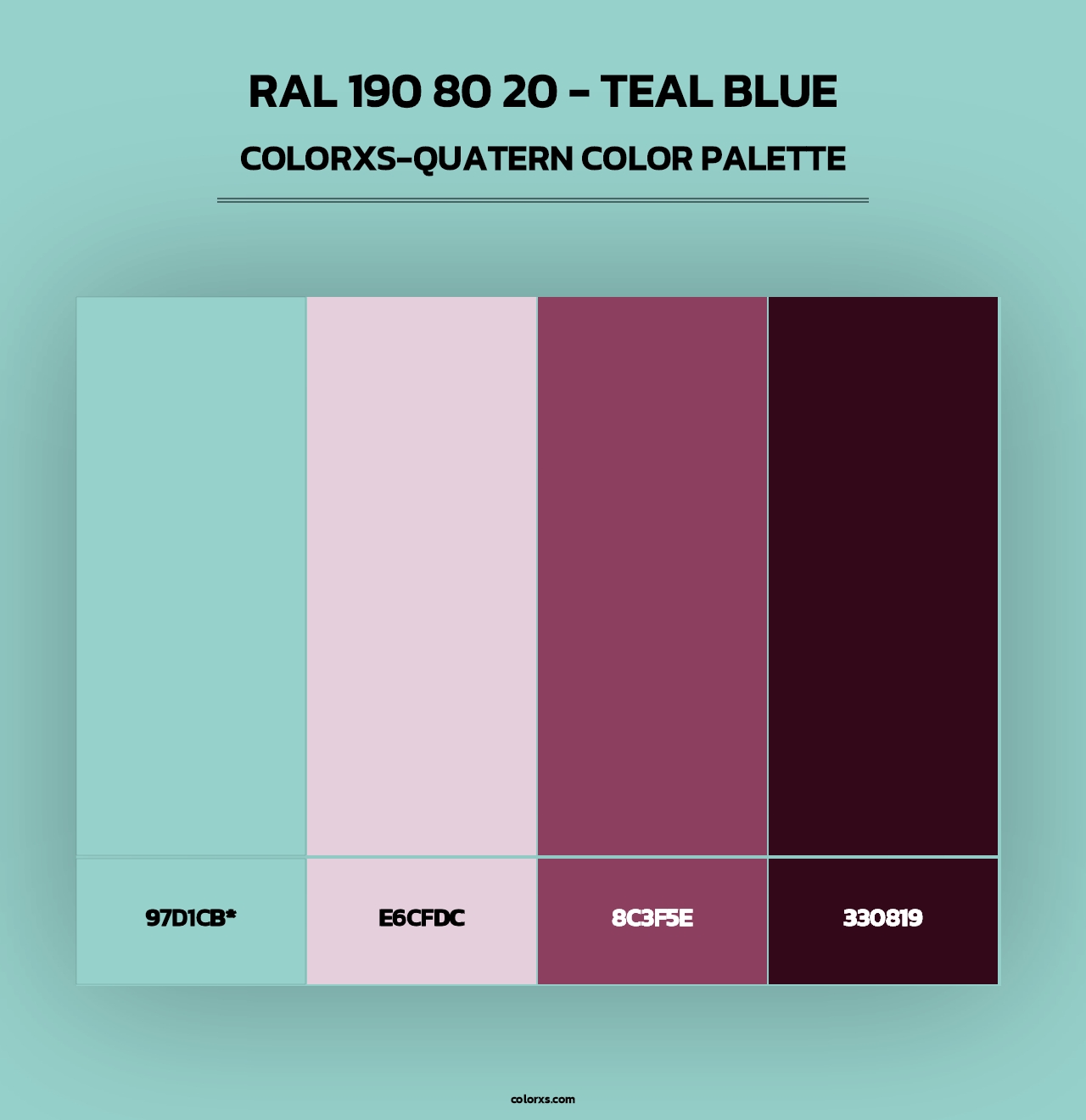 RAL 190 80 20 - Teal Blue - Colorxs Quad Palette