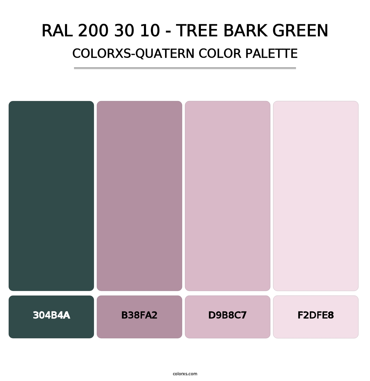 RAL 200 30 10 - Tree Bark Green - Colorxs Quatern Palette