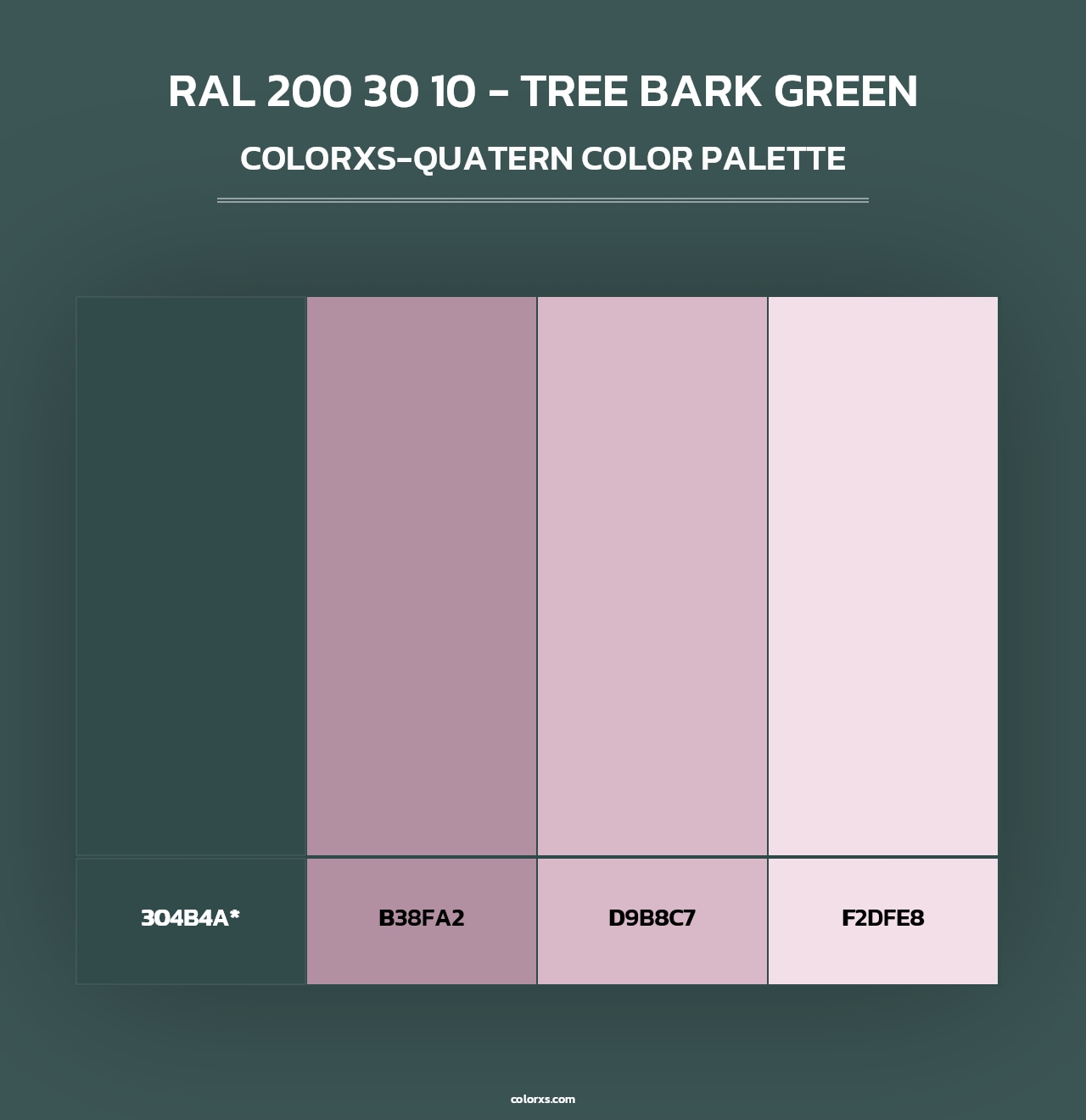 RAL 200 30 10 - Tree Bark Green - Colorxs Quad Palette