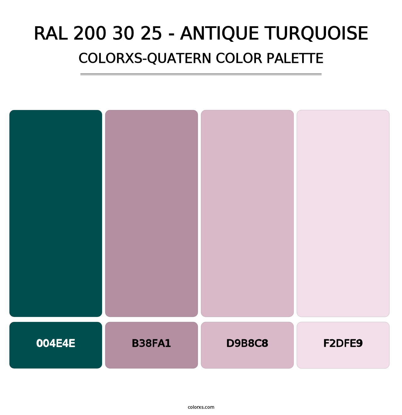RAL 200 30 25 - Antique Turquoise - Colorxs Quatern Palette