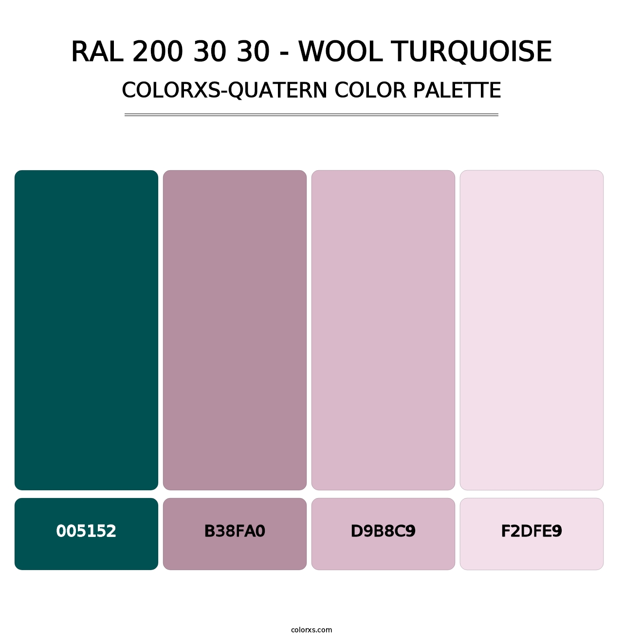 RAL 200 30 30 - Wool Turquoise - Colorxs Quatern Palette