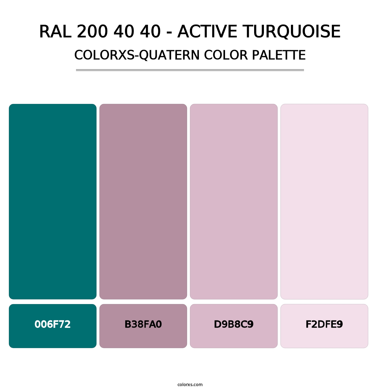RAL 200 40 40 - Active Turquoise - Colorxs Quatern Palette