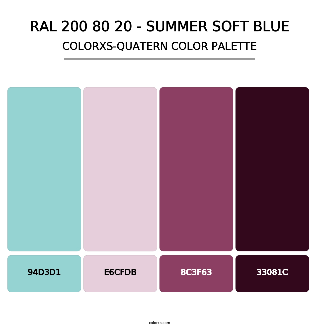 RAL 200 80 20 - Summer Soft Blue - Colorxs Quatern Palette