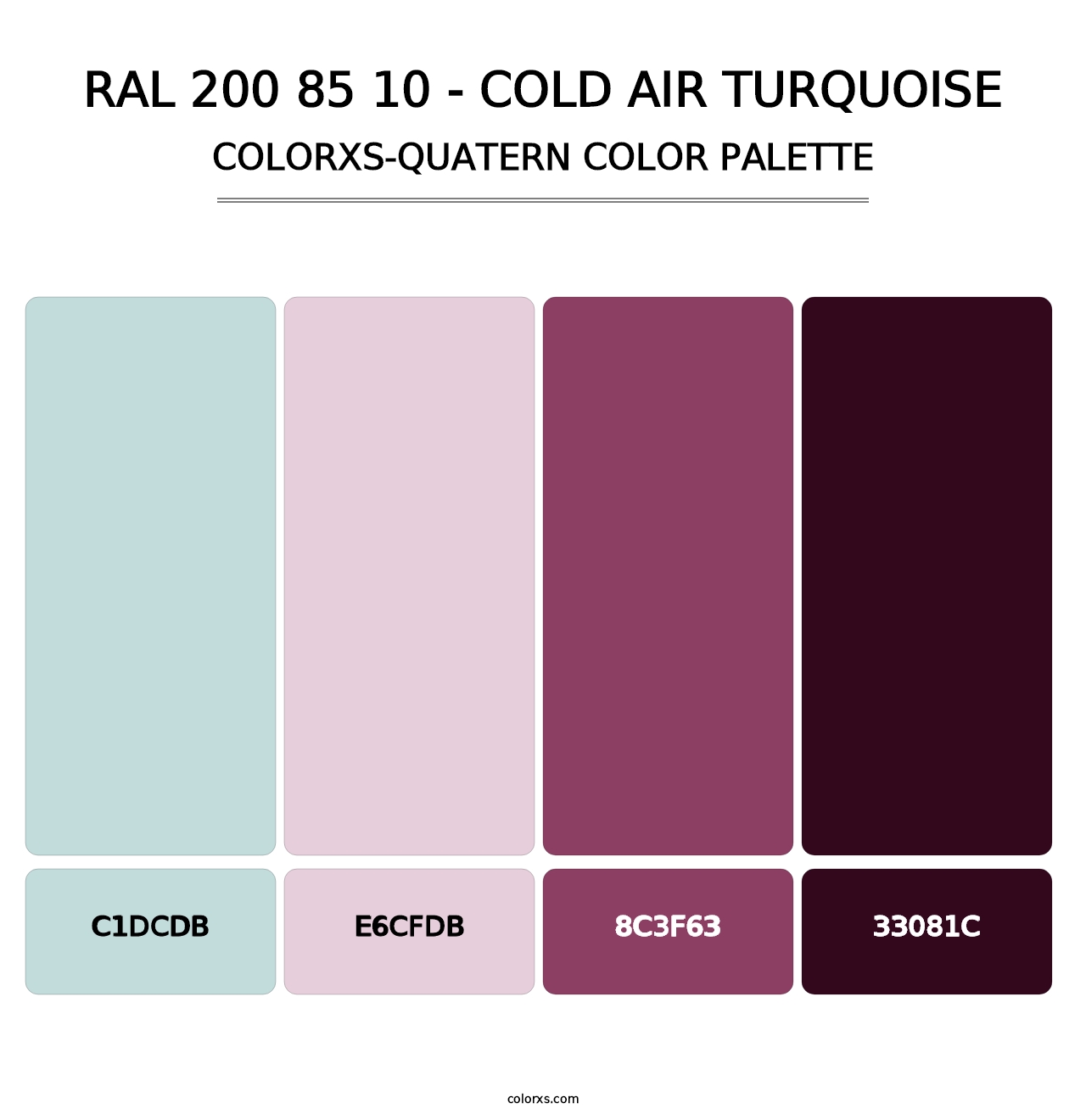 RAL 200 85 10 - Cold Air Turquoise - Colorxs Quatern Palette