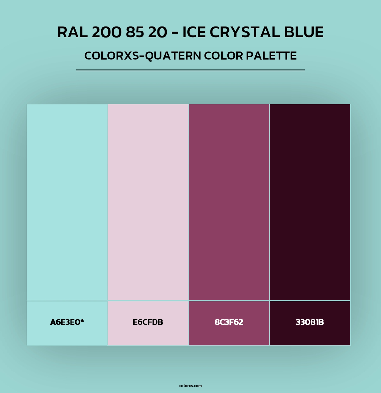 RAL 200 85 20 - Ice Crystal Blue - Colorxs Quad Palette