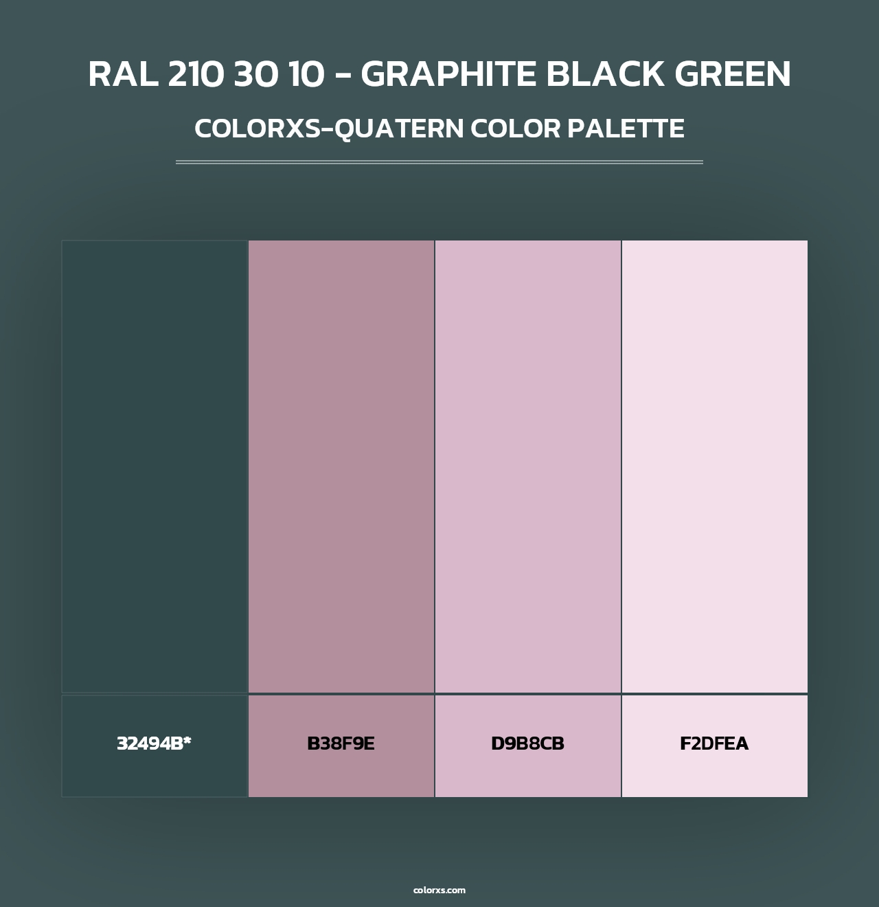 RAL 210 30 10 - Graphite Black Green - Colorxs Quad Palette
