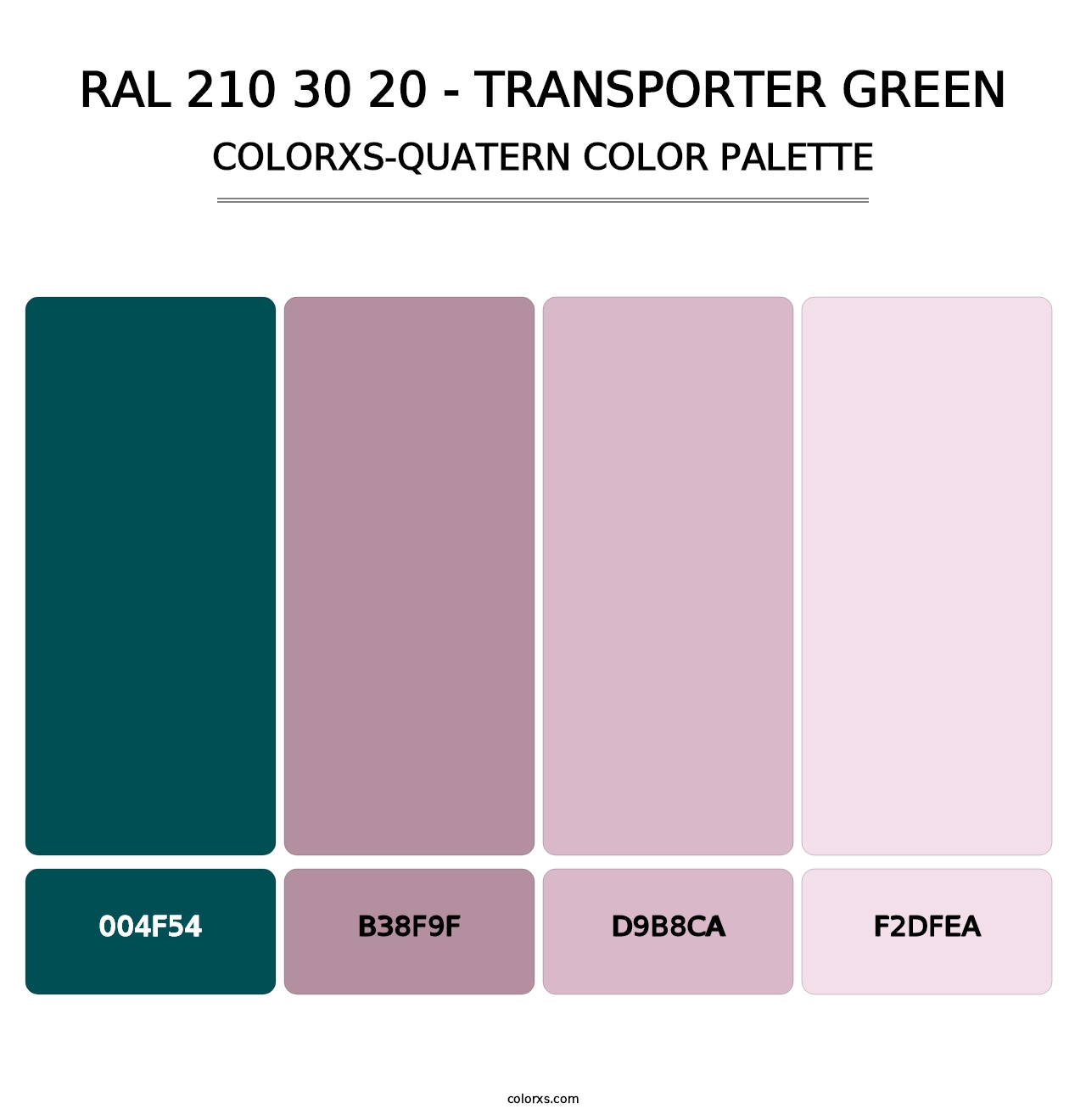 RAL 210 30 20 - Transporter Green - Colorxs Quatern Palette