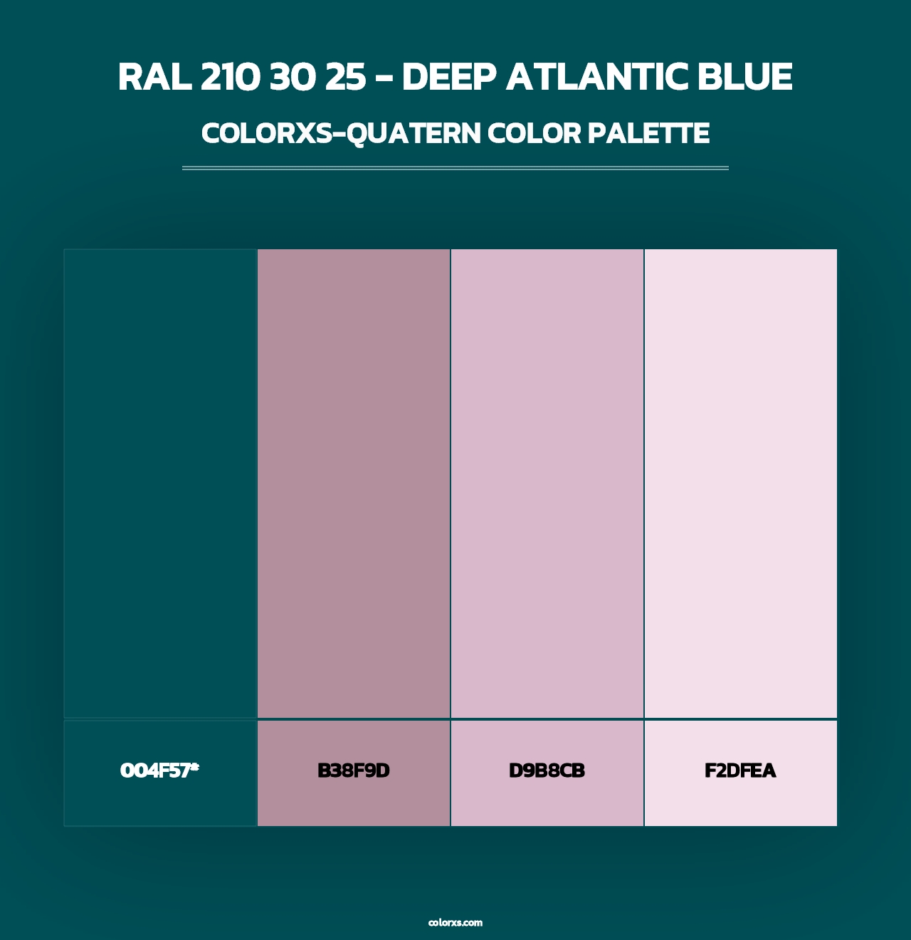 RAL 210 30 25 - Deep Atlantic Blue - Colorxs Quad Palette