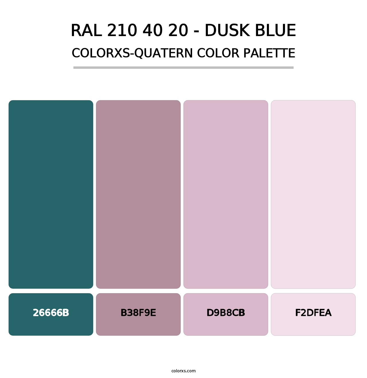RAL 210 40 20 - Dusk Blue - Colorxs Quatern Palette