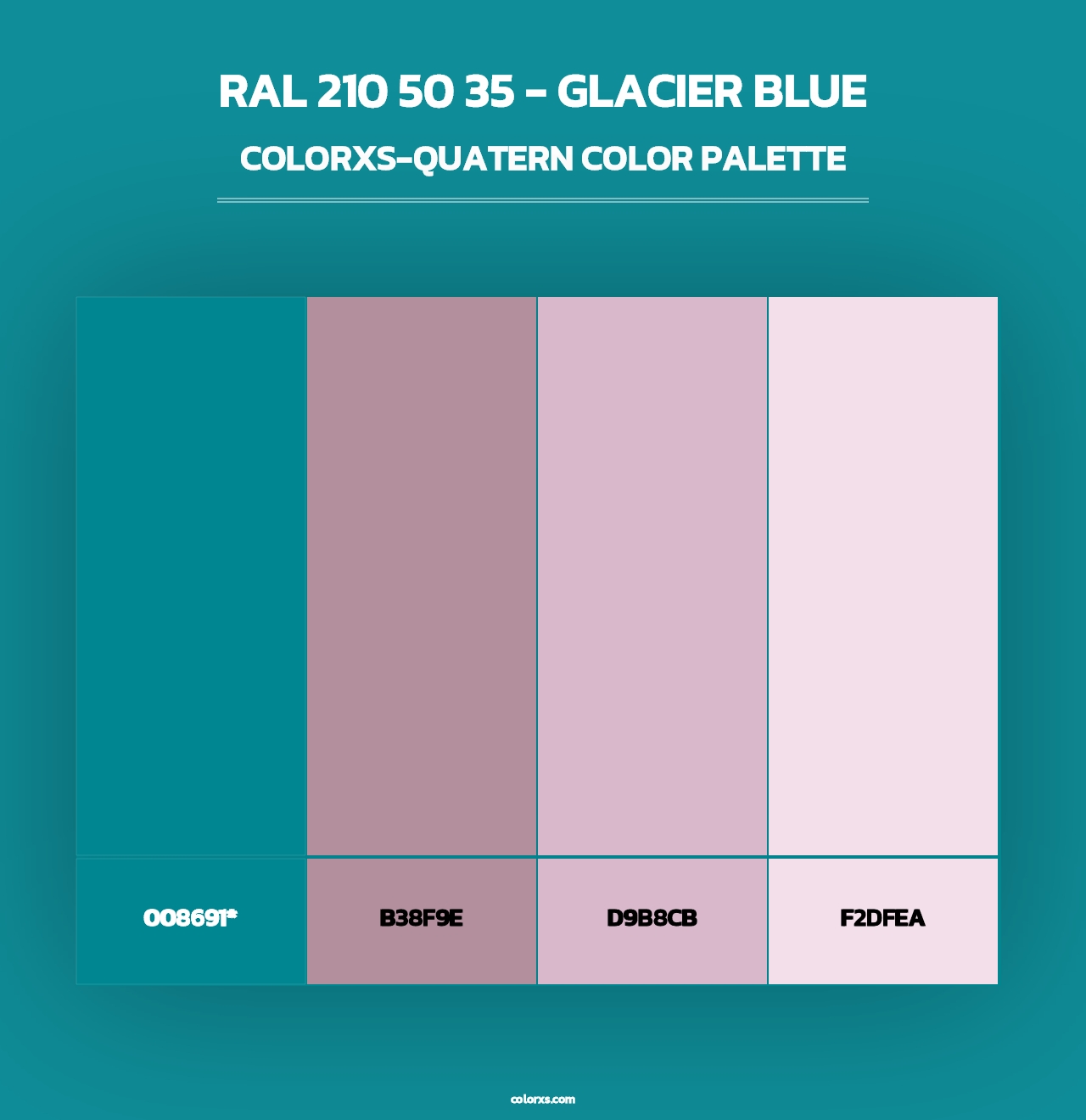 RAL 210 50 35 - Glacier Blue - Colorxs Quad Palette