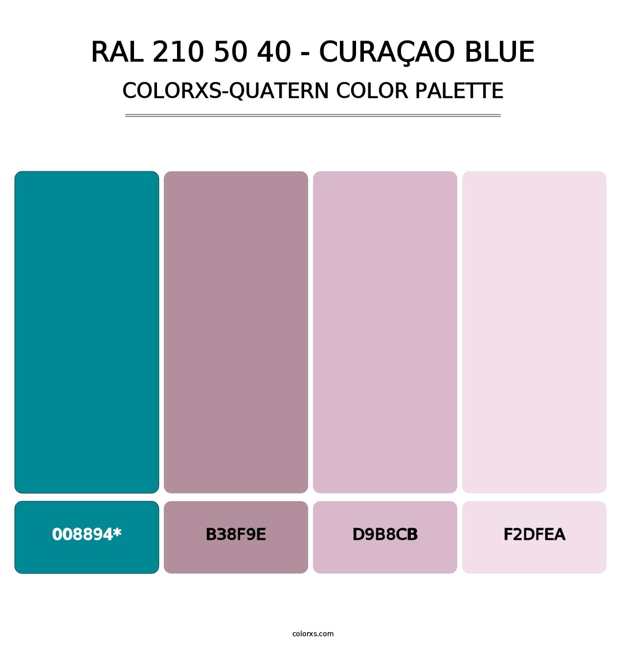 RAL 210 50 40 - Curaçao Blue - Colorxs Quatern Palette