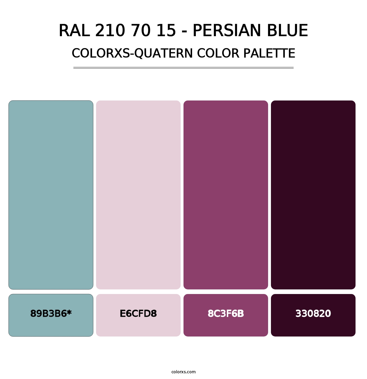 RAL 210 70 15 - Persian Blue - Colorxs Quatern Palette