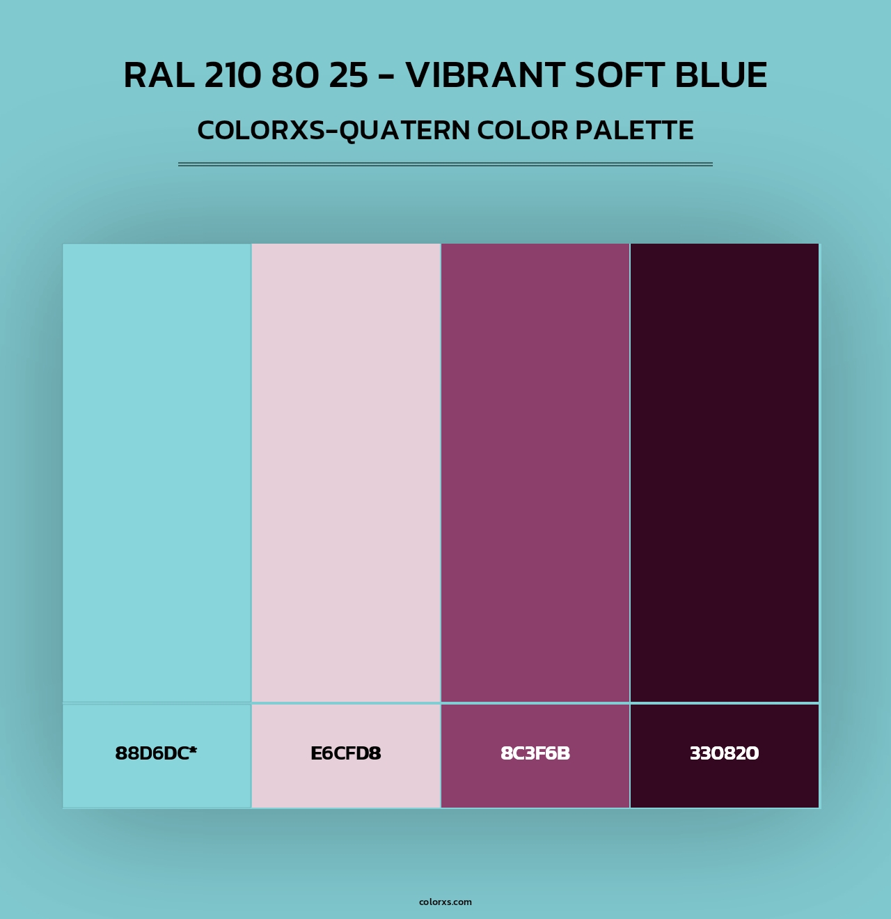 RAL 210 80 25 - Vibrant Soft Blue - Colorxs Quad Palette