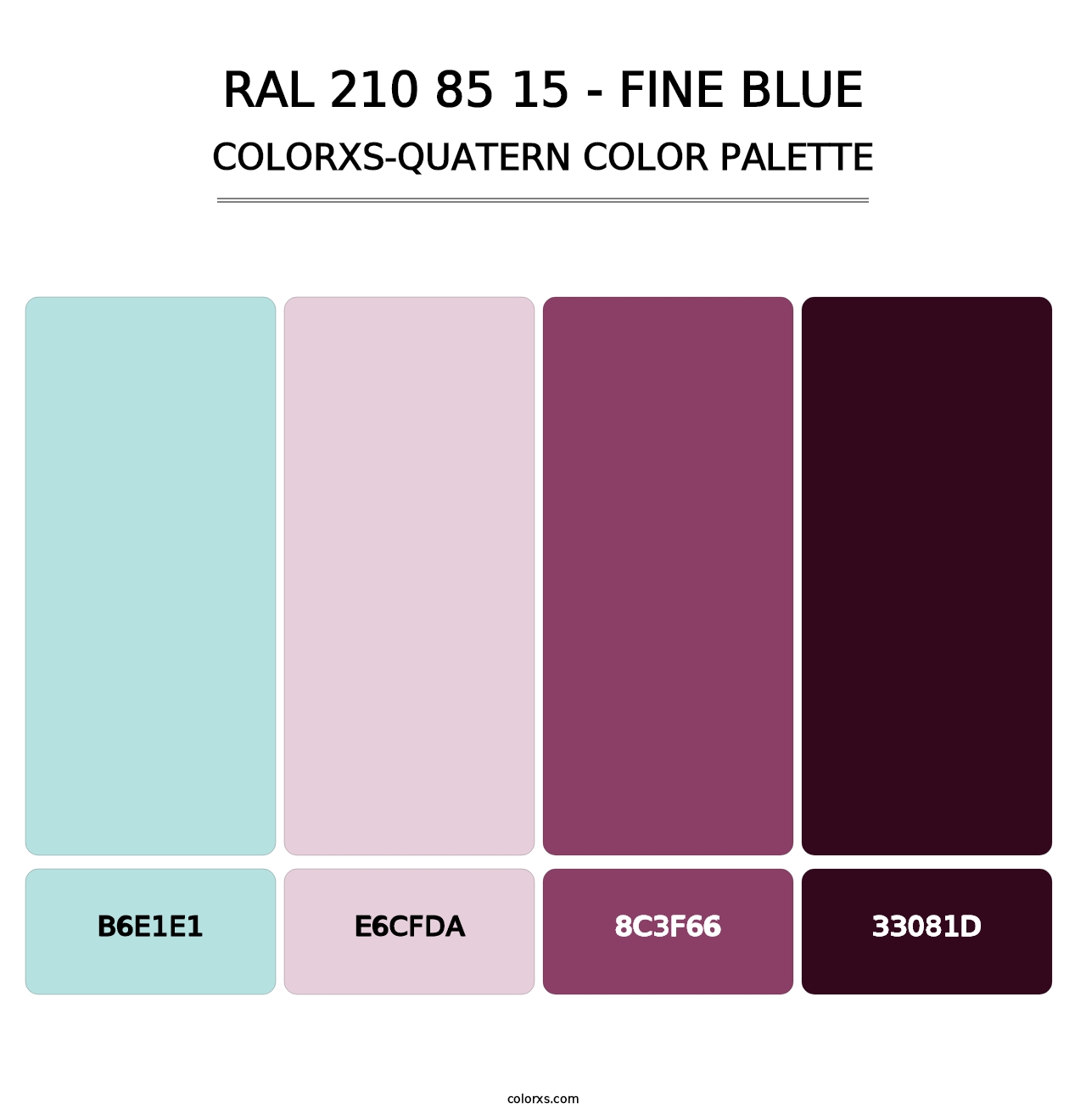 RAL 210 85 15 - Fine Blue - Colorxs Quatern Palette
