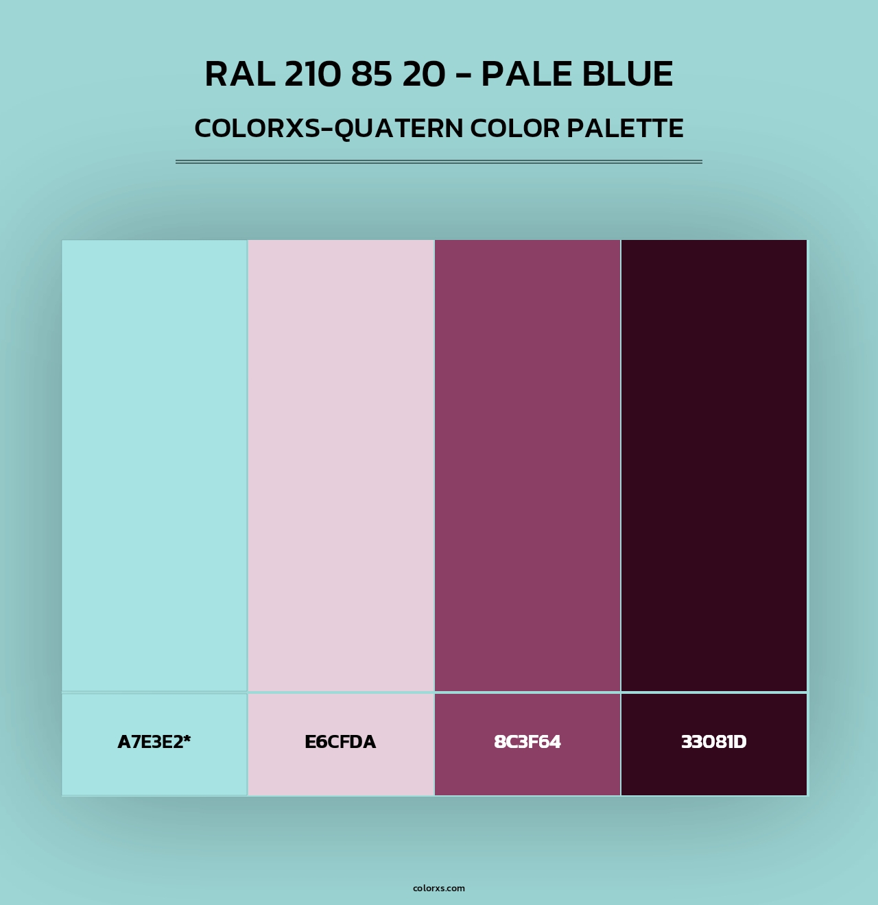 RAL 210 85 20 - Pale Blue - Colorxs Quad Palette