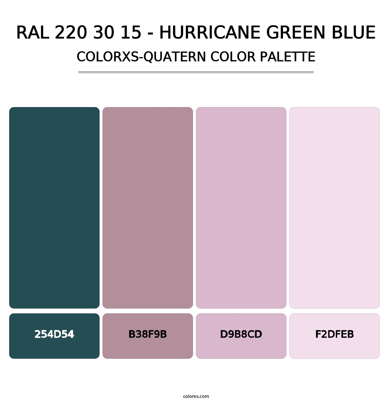 RAL 220 30 15 - Hurricane Green Blue - Colorxs Quatern Palette