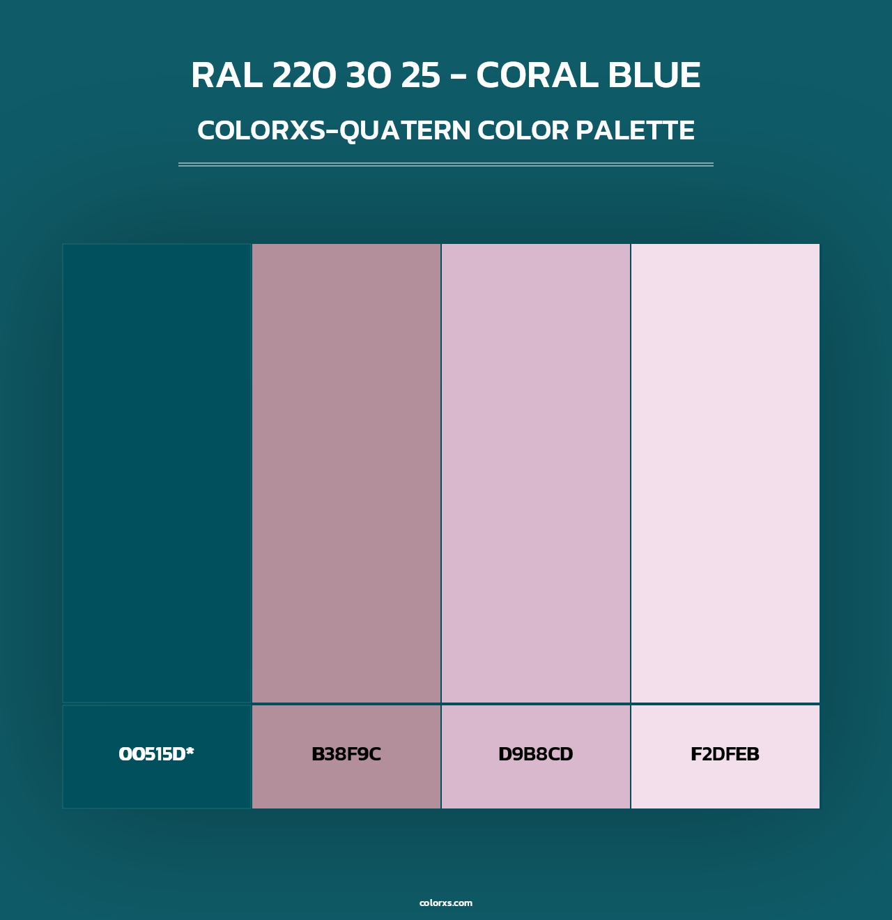 RAL 220 30 25 - Coral Blue - Colorxs Quad Palette