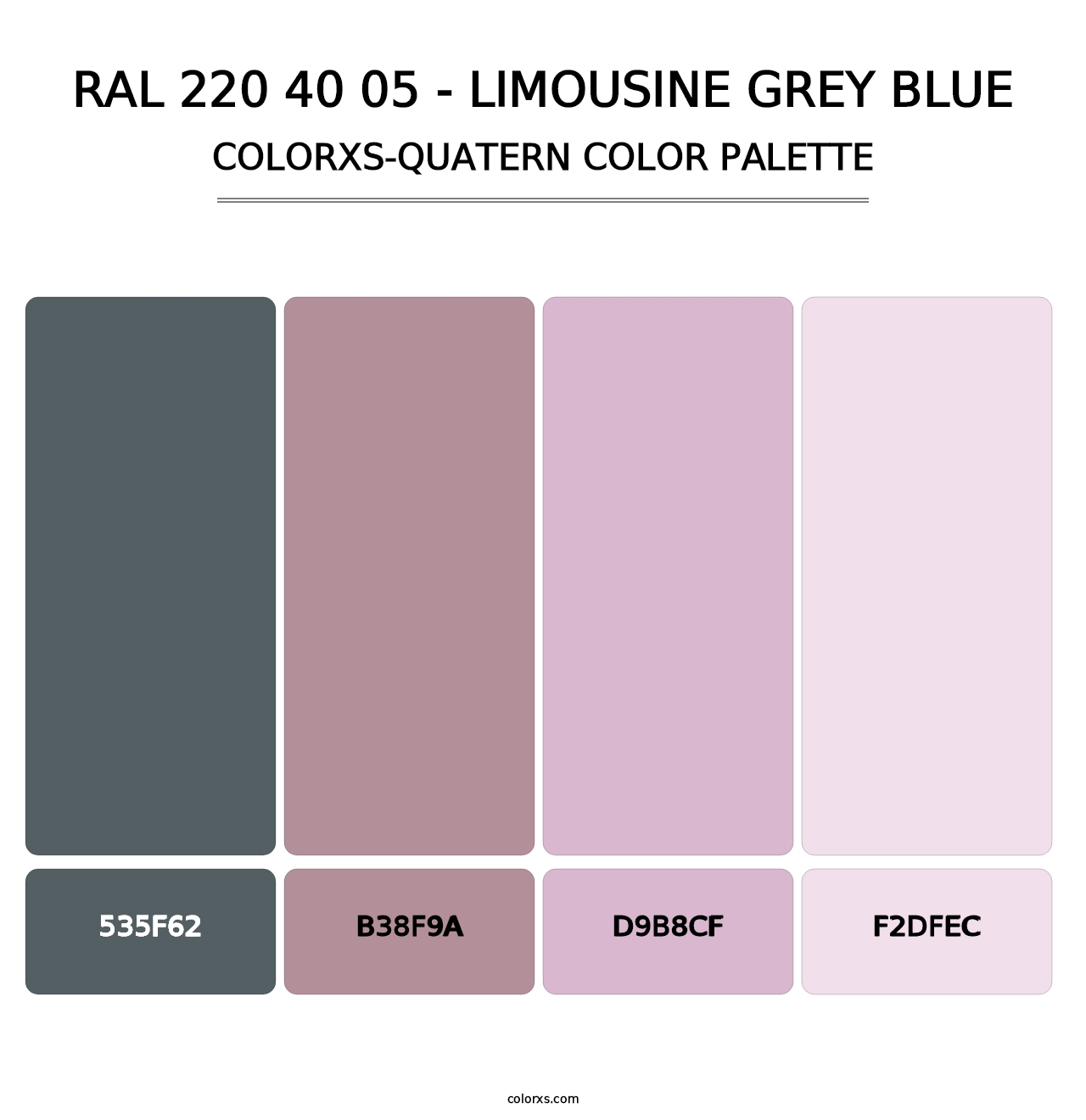 RAL 220 40 05 - Limousine Grey Blue - Colorxs Quatern Palette