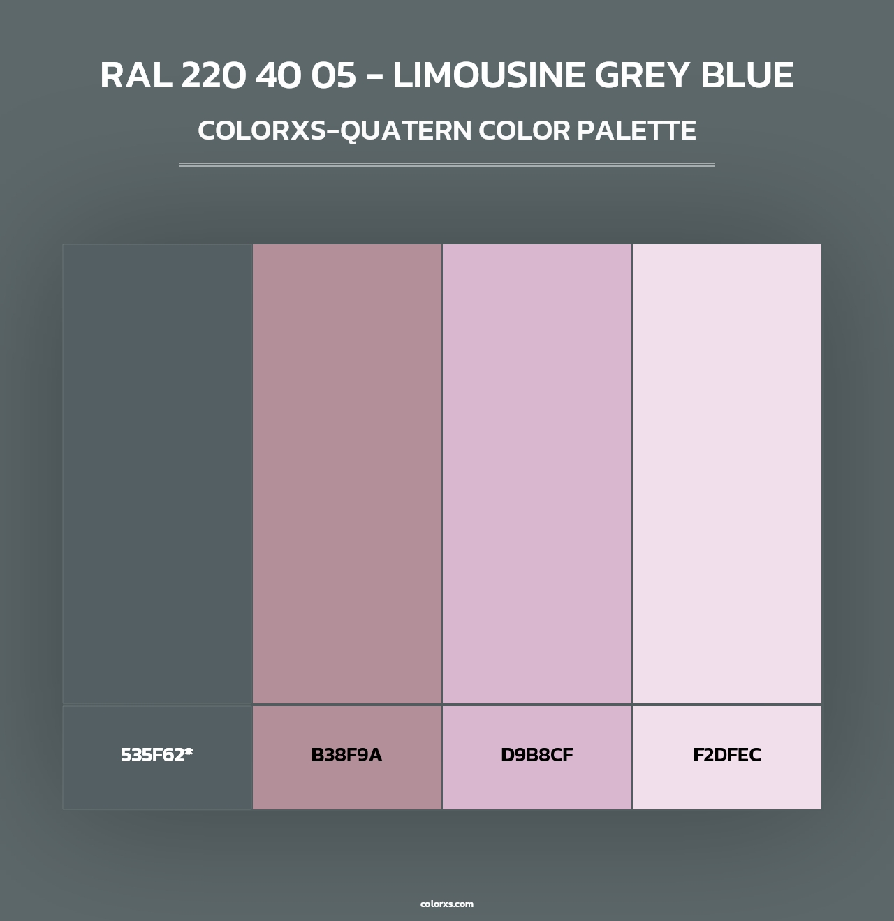 RAL 220 40 05 - Limousine Grey Blue - Colorxs Quad Palette