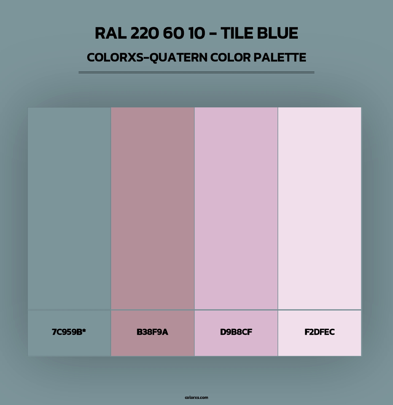 RAL 220 60 10 - Tile Blue - Colorxs Quad Palette