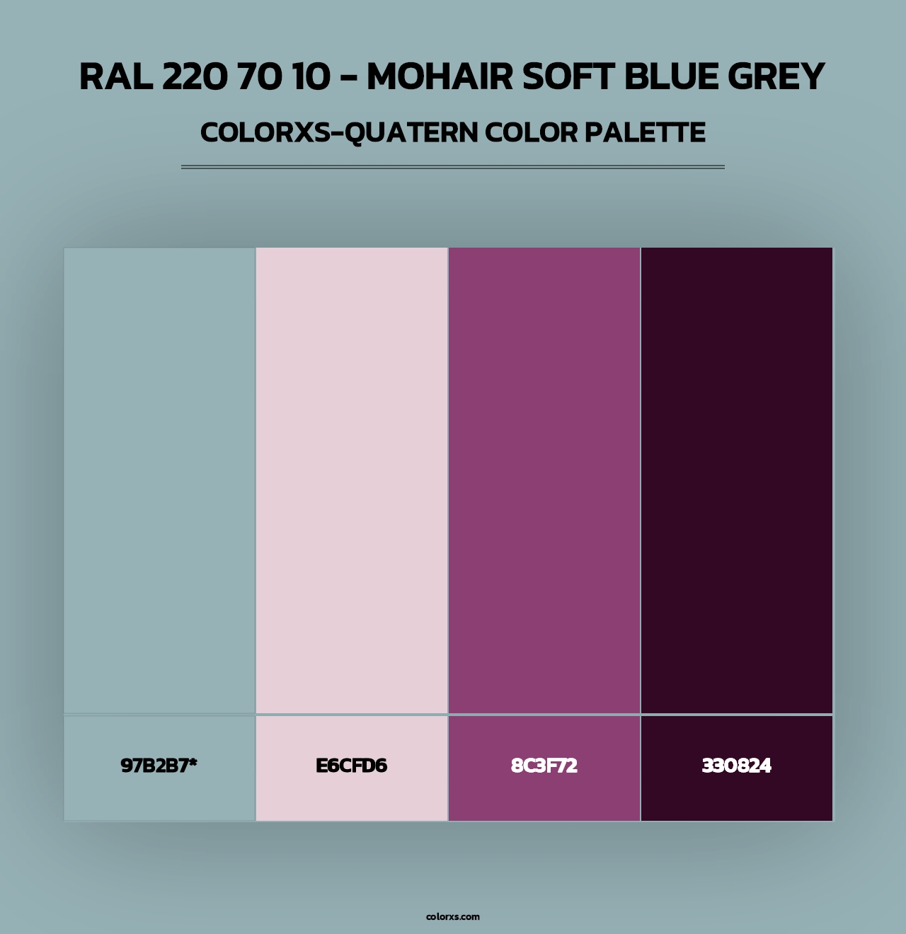 RAL 220 70 10 - Mohair Soft Blue Grey - Colorxs Quad Palette