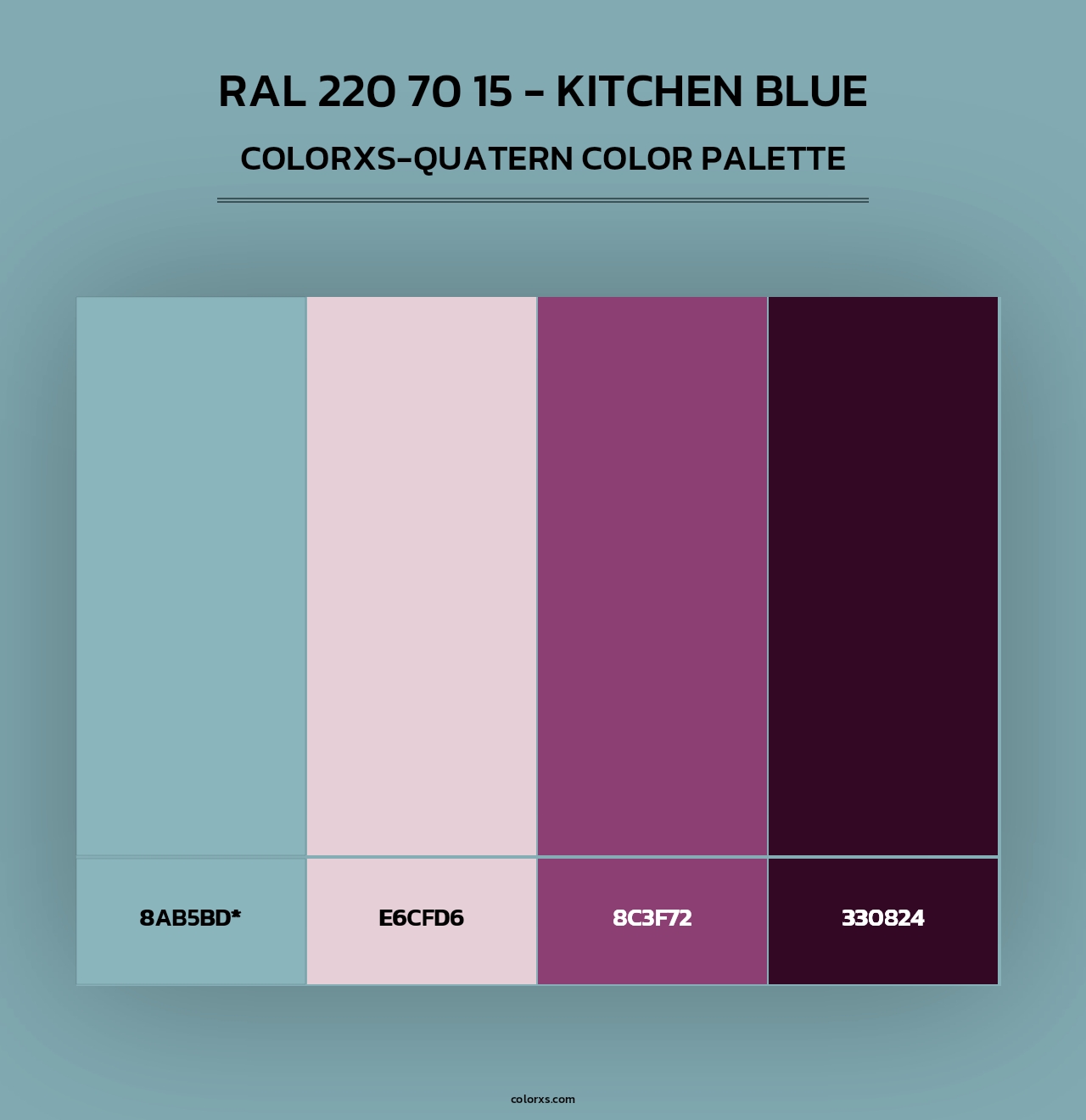 RAL 220 70 15 - Kitchen Blue - Colorxs Quad Palette
