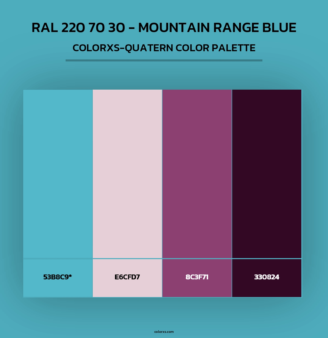 RAL 220 70 30 - Mountain Range Blue - Colorxs Quad Palette