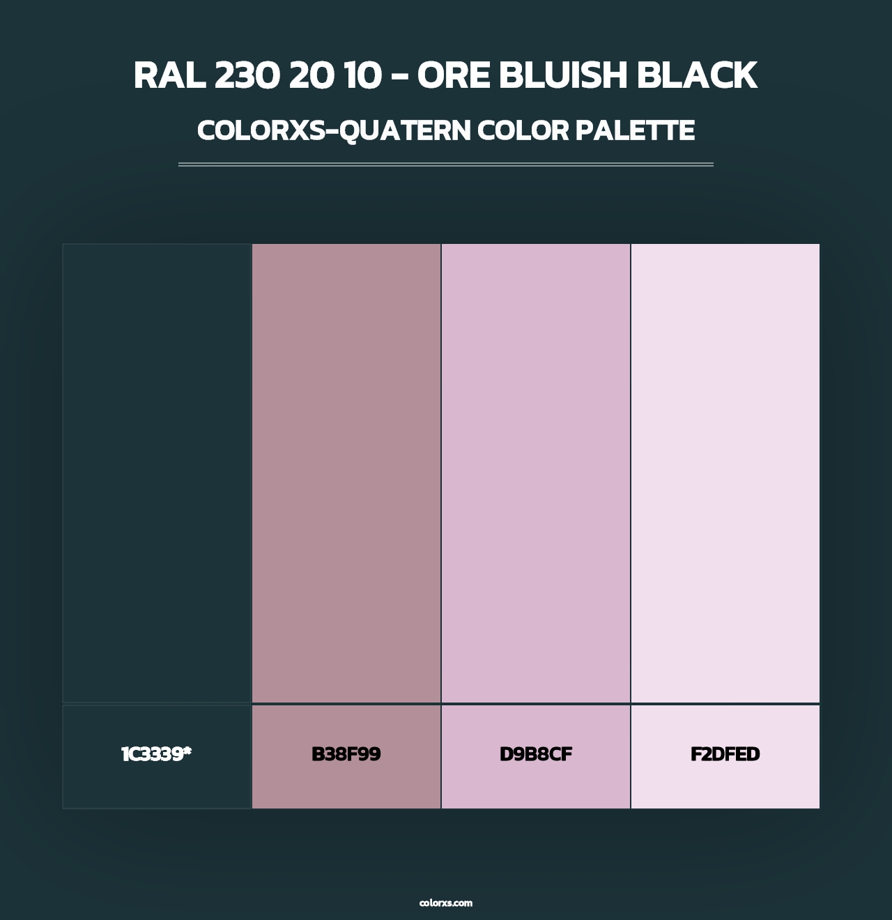 RAL 230 20 10 - Ore Bluish Black - Colorxs Quad Palette