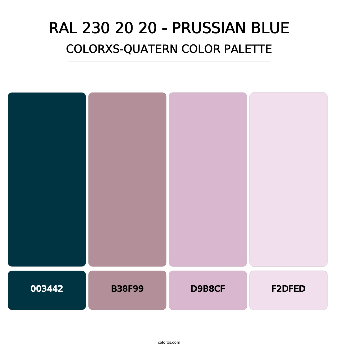 RAL 230 20 20 - Prussian Blue - Colorxs Quatern Palette