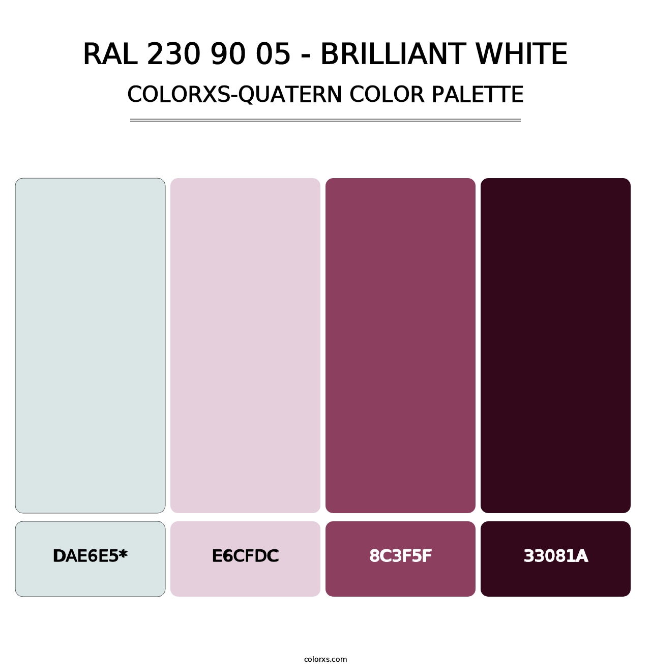 RAL 230 90 05 - Brilliant White - Colorxs Quatern Palette