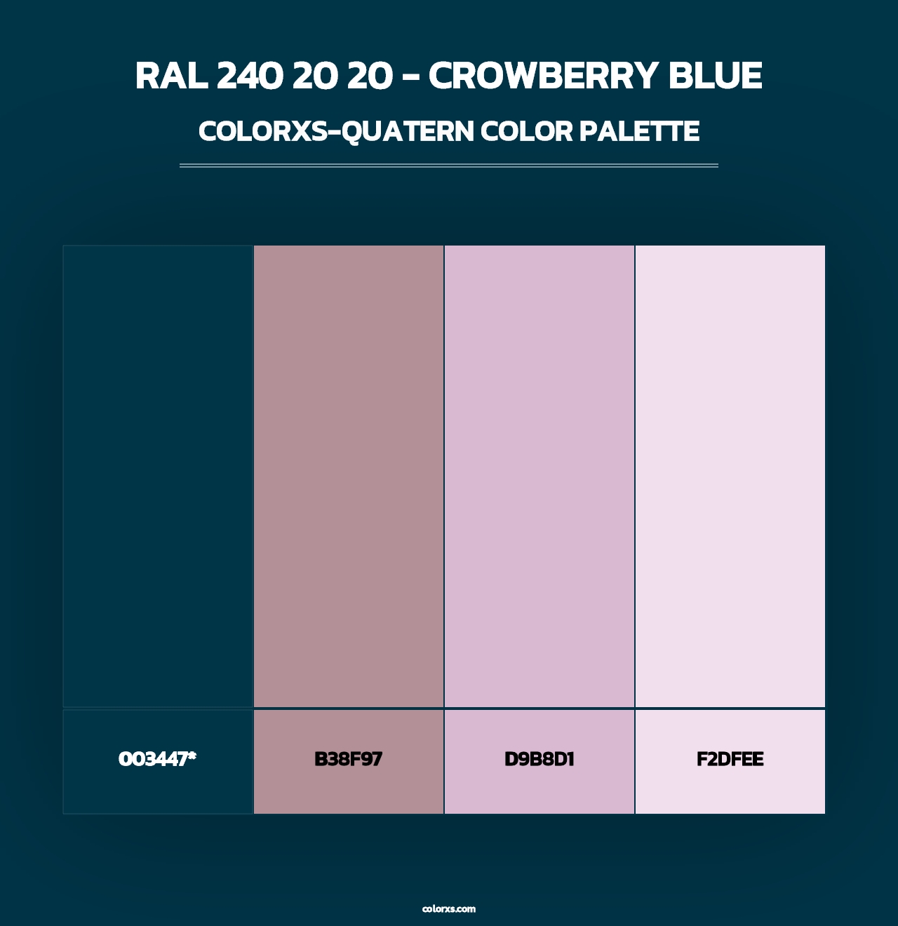 RAL 240 20 20 - Crowberry Blue - Colorxs Quad Palette