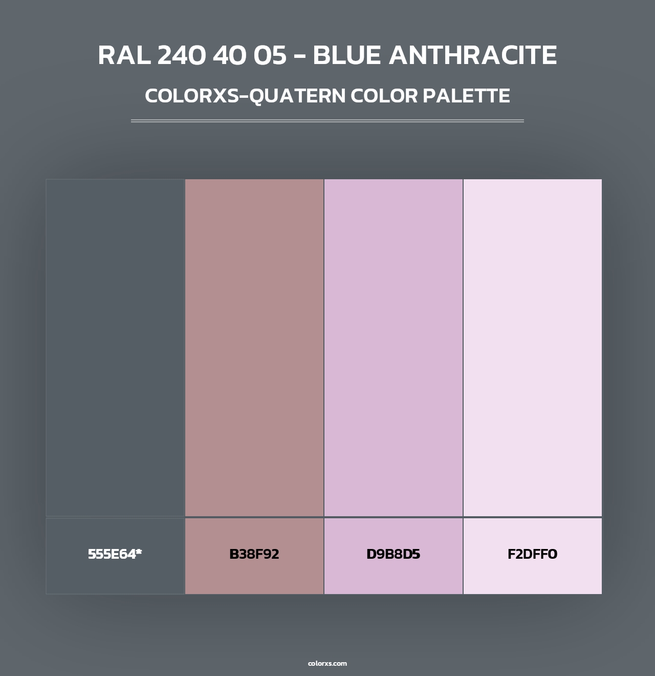 RAL 240 40 05 - Blue Anthracite - Colorxs Quad Palette