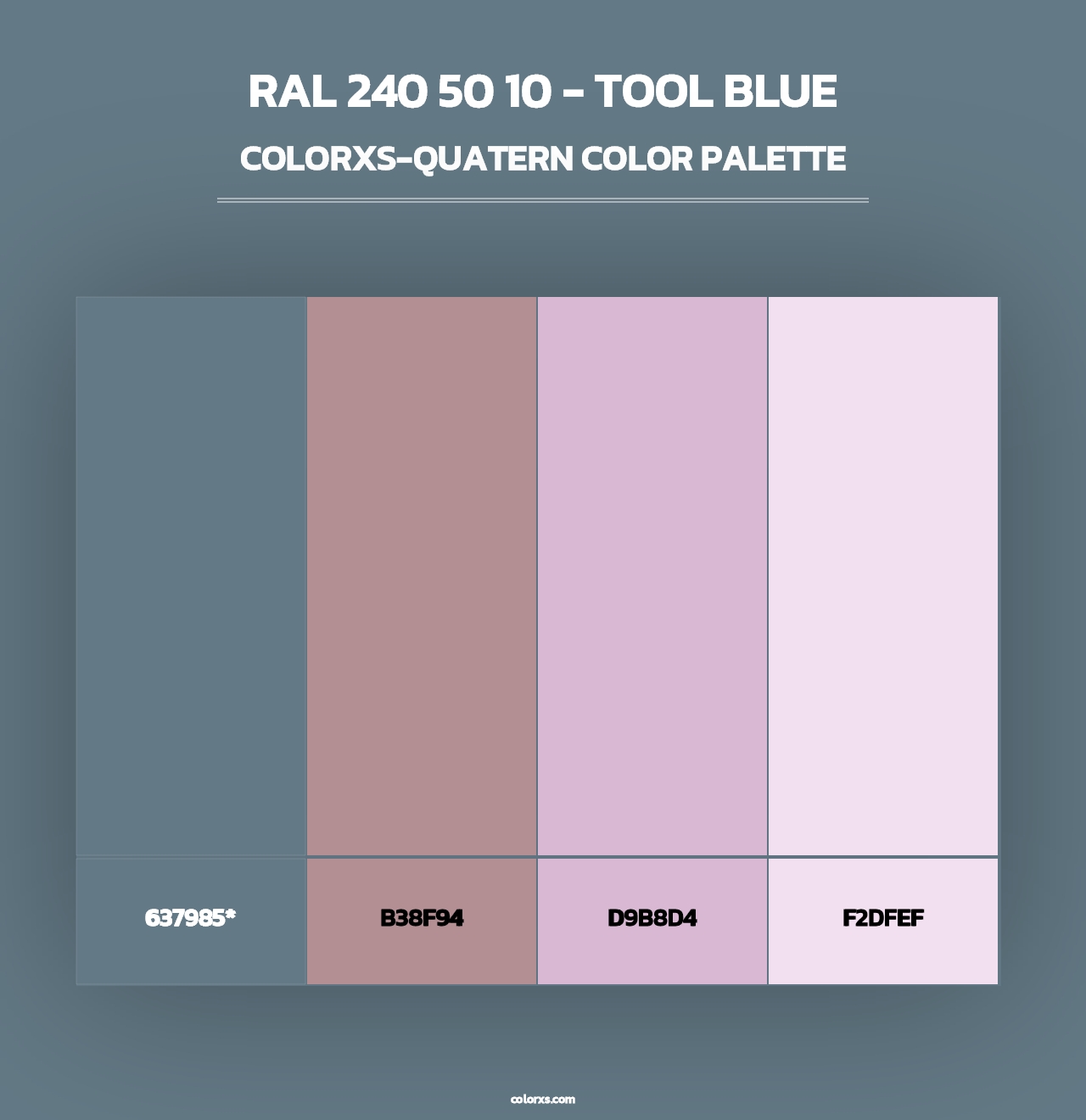 RAL 240 50 10 - Tool Blue - Colorxs Quad Palette