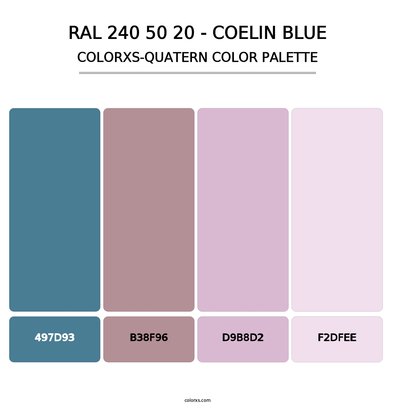 RAL 240 50 20 - Coelin Blue - Colorxs Quatern Palette