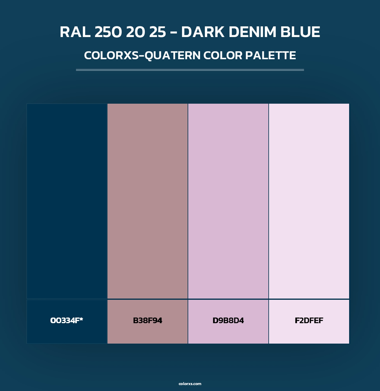 RAL 250 20 25 - Dark Denim Blue - Colorxs Quad Palette