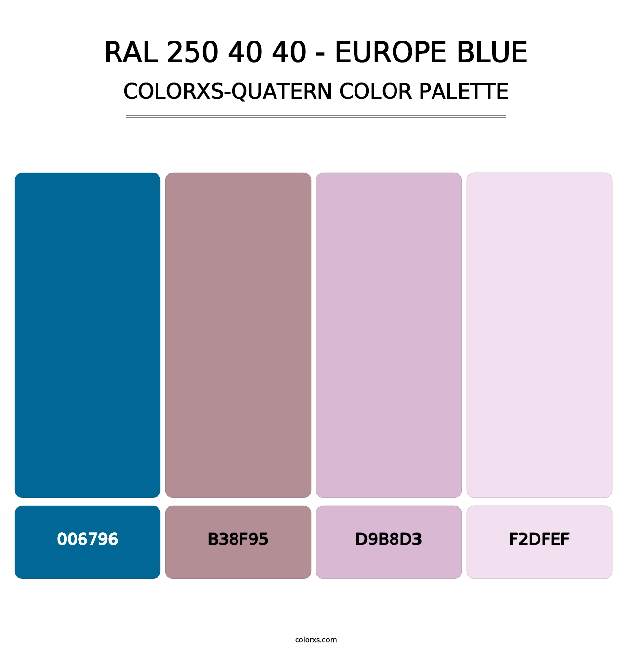 RAL 250 40 40 - Europe Blue - Colorxs Quatern Palette