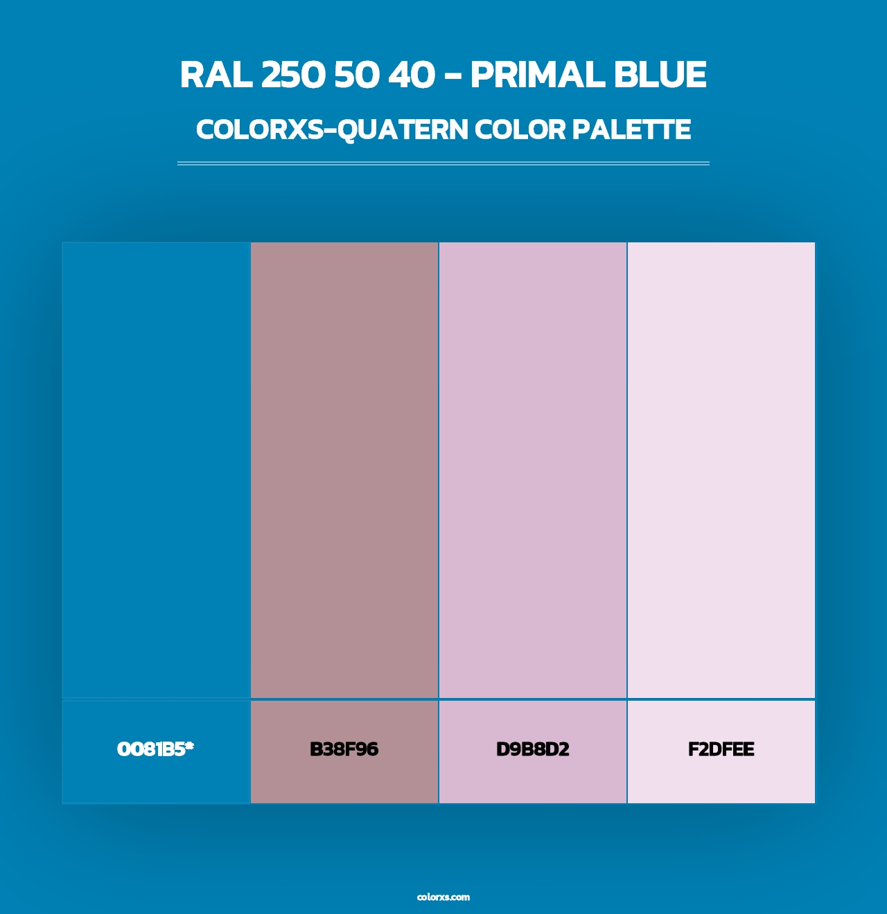 RAL 250 50 40 - Primal Blue - Colorxs Quad Palette