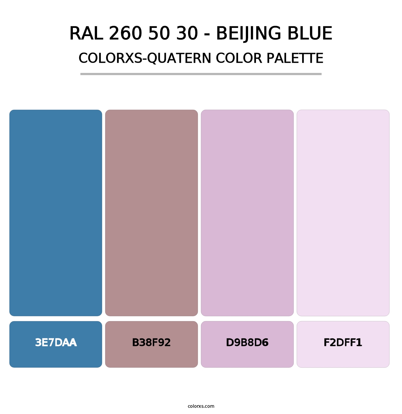 RAL 260 50 30 - Beijing Blue - Colorxs Quatern Palette