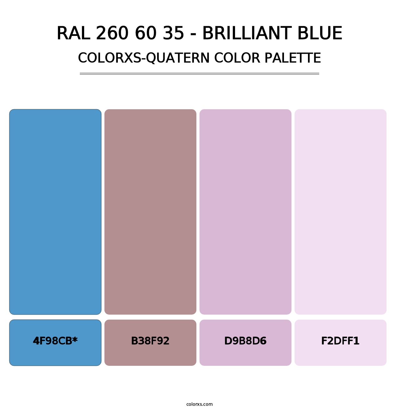 RAL 260 60 35 - Brilliant Blue - Colorxs Quatern Palette