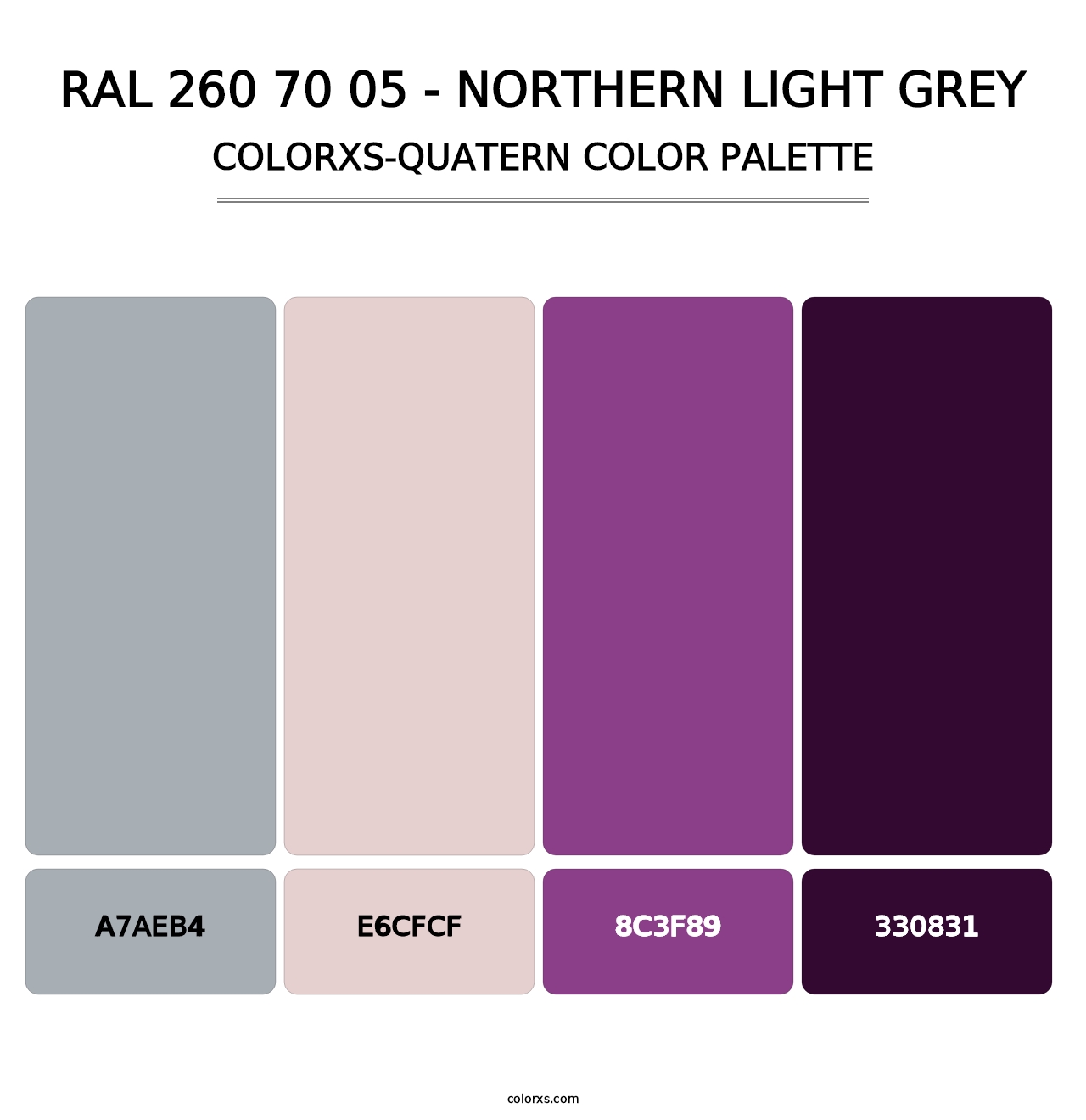RAL 260 70 05 - Northern Light Grey - Colorxs Quatern Palette
