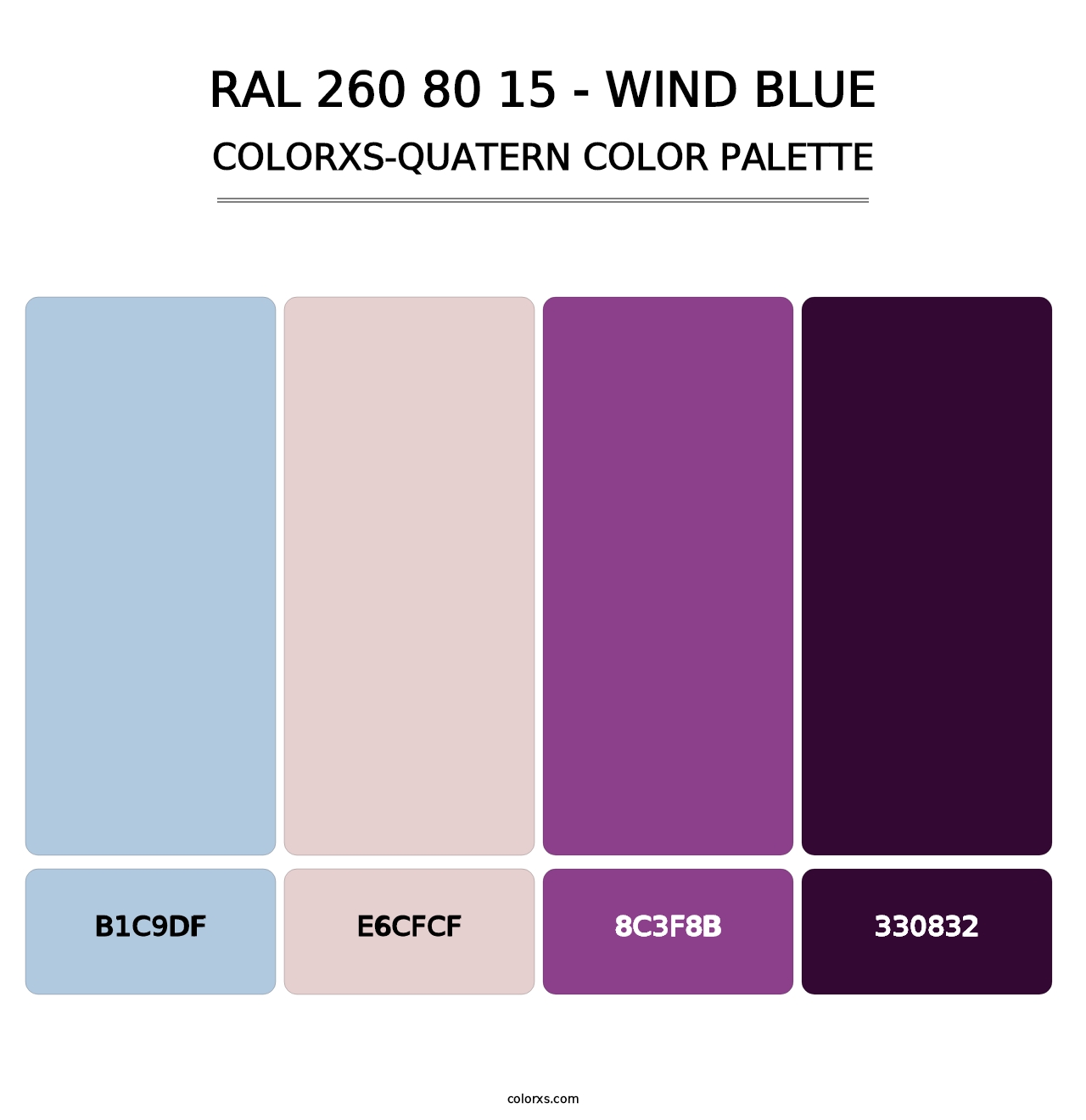 RAL 260 80 15 - Wind Blue - Colorxs Quatern Palette