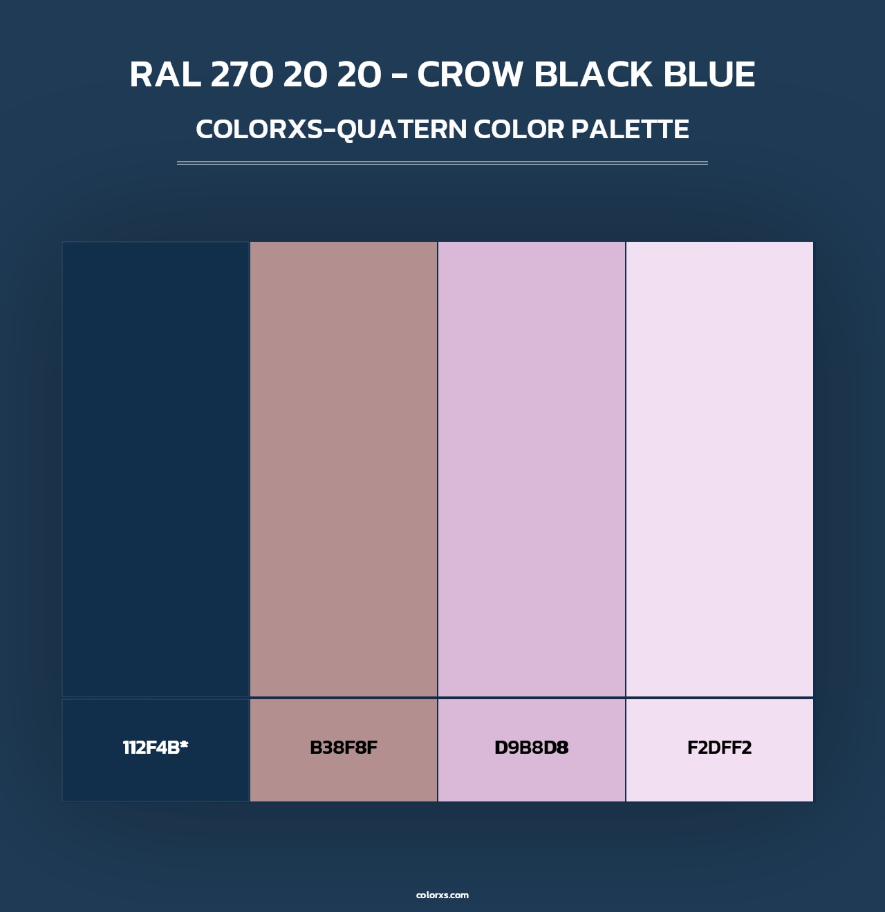 RAL 270 20 20 - Crow Black Blue - Colorxs Quad Palette